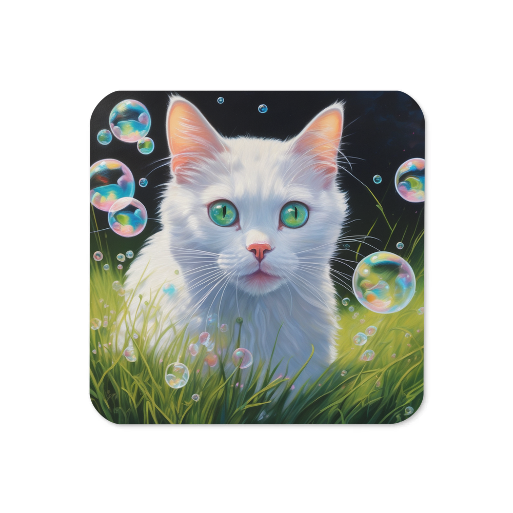 PugMug Custom White Companion Cat Coaster