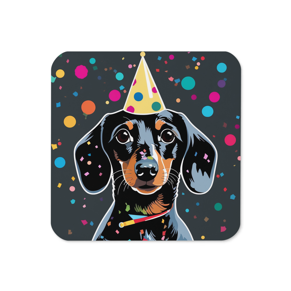 PugMug Custom Black Dachshund Coaster