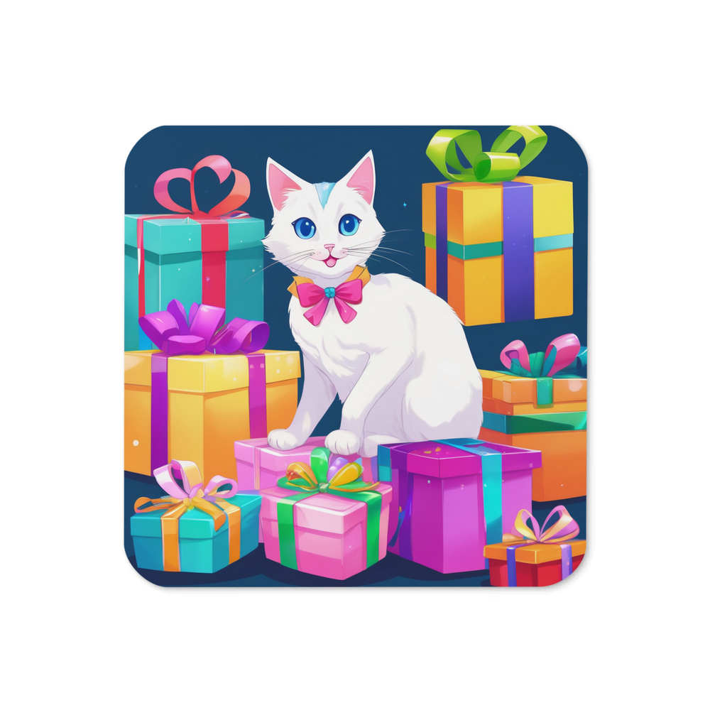 PugMug Custom White Companion Cat Coaster