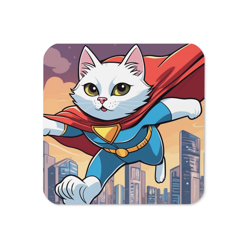 PugMug Custom White Companion Cat Coaster