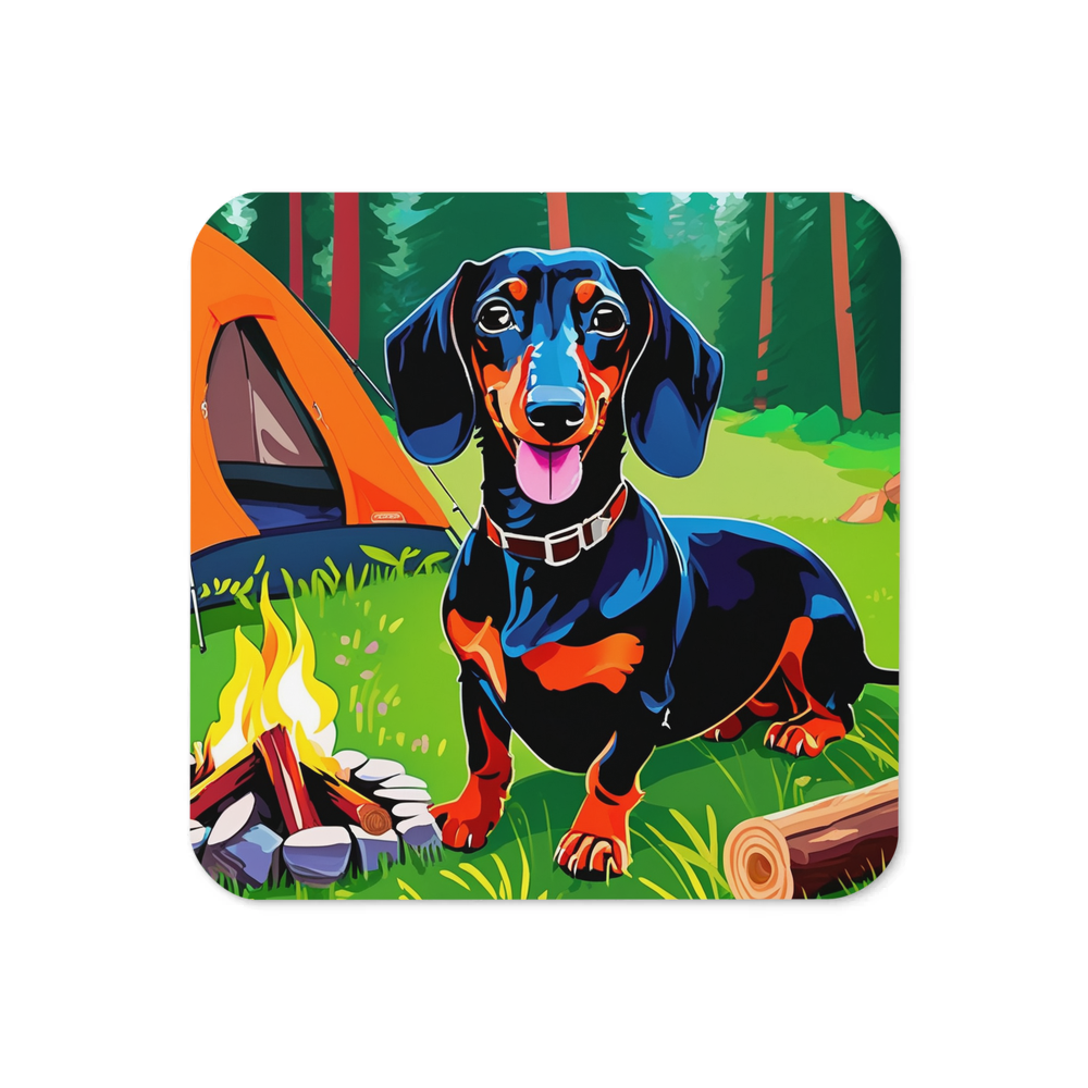 PugMug Custom Black Dachshund Coaster