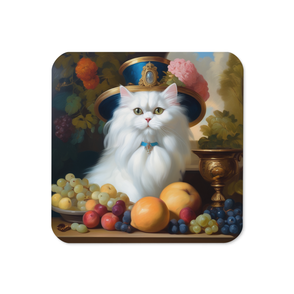 PugMug Custom White Persian Cat Coaster