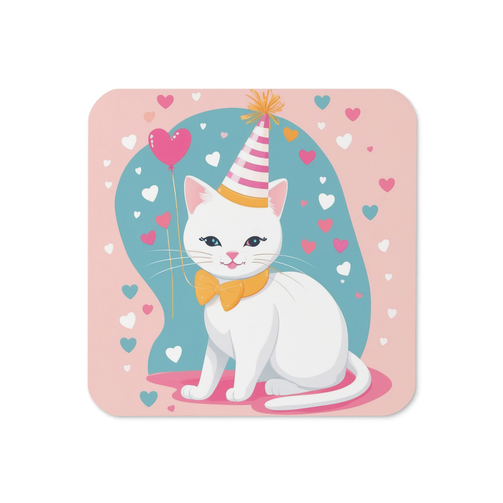 PugMug Custom White Companion Cat Coaster