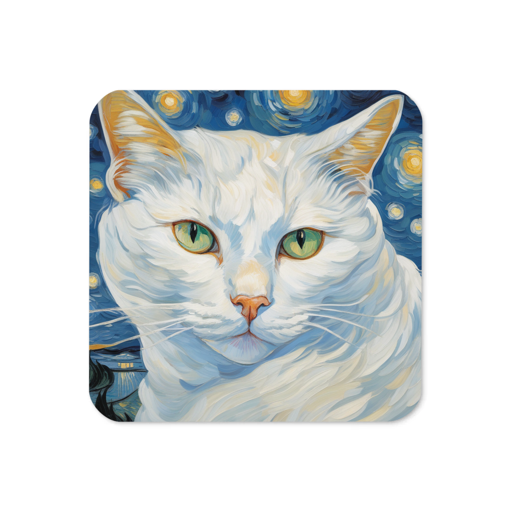 PugMug Custom White Companion Cat Coaster