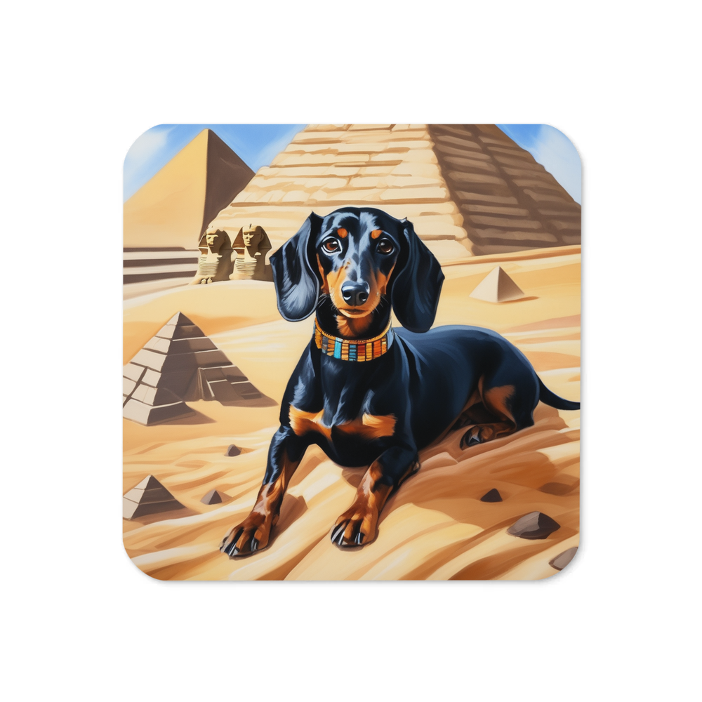 PugMug Custom Black Dachshund Coaster