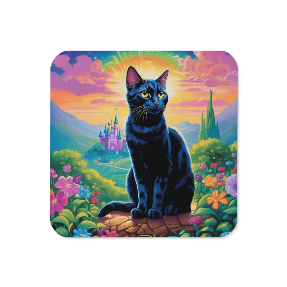 PugMug Custom Black American Shorthair Cat Coaster