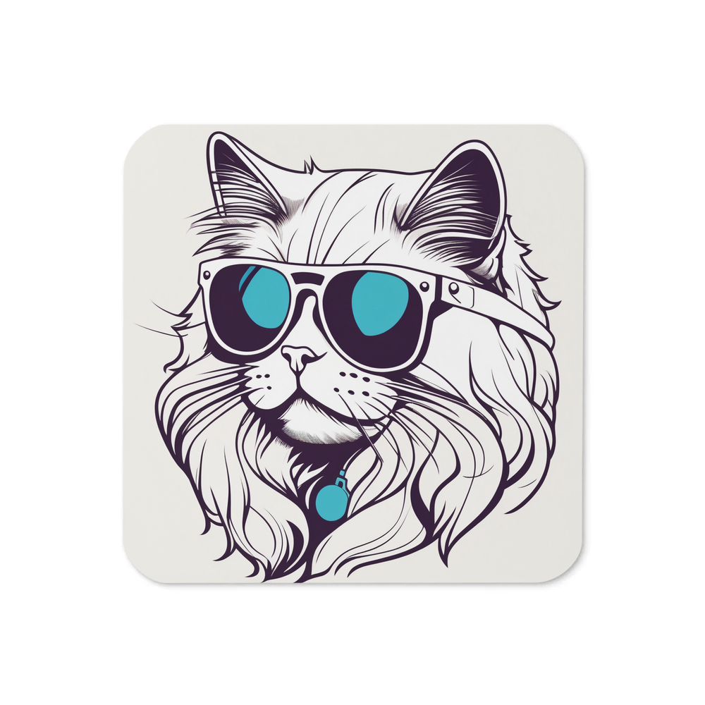 PugMug Custom White Persian Cat Coaster