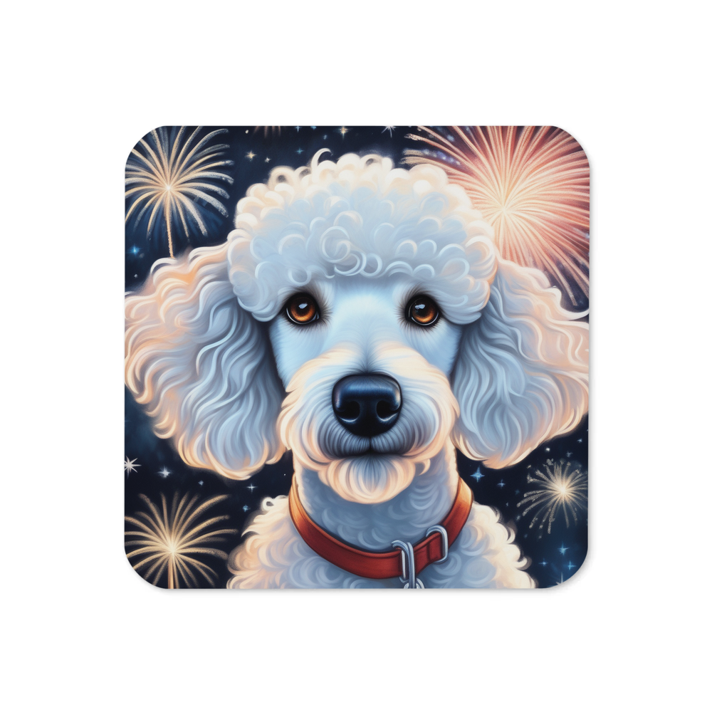 PugMug Custom White Poodle Coaster