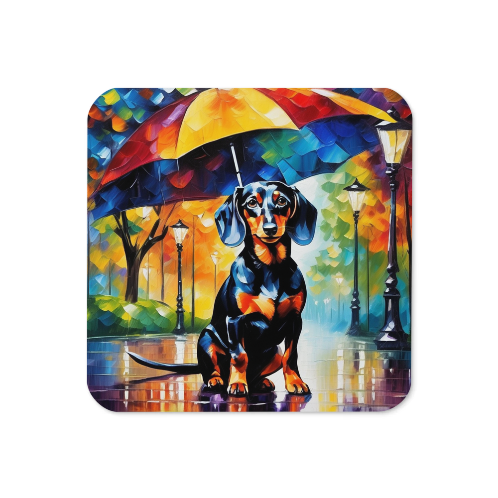 PugMug Custom Black Dachshund Coaster