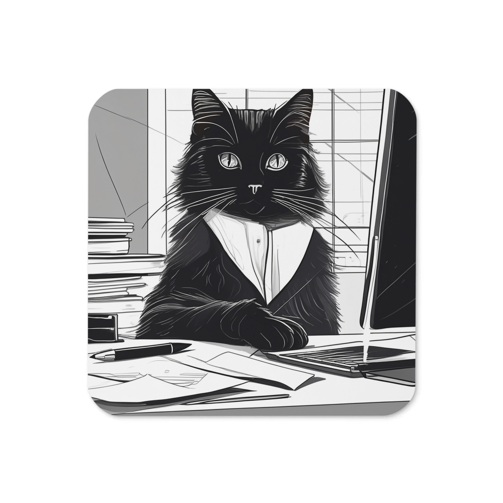 PugMug Custom Black Ragdoll Cat Coaster