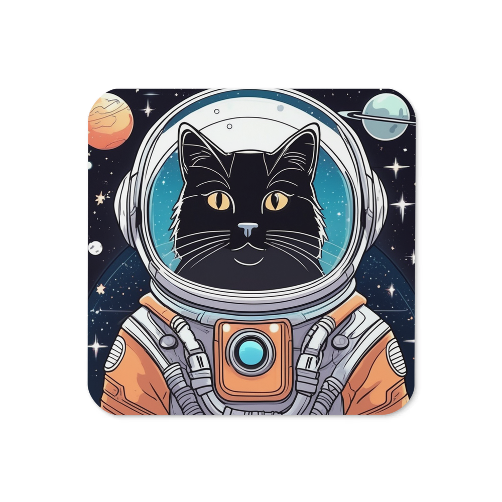 PugMug Custom Black Companion Cat Coaster