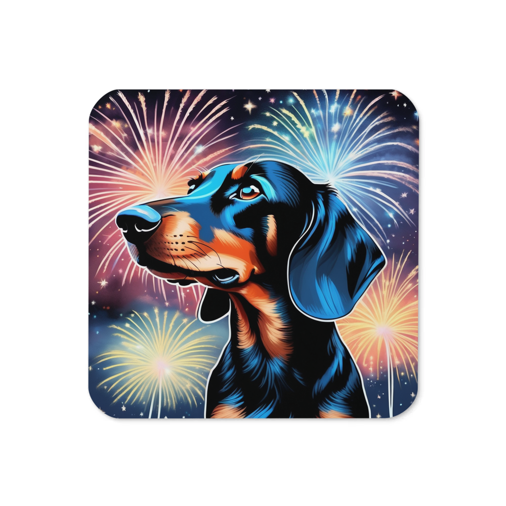 PugMug Custom Black Dachshund Coaster