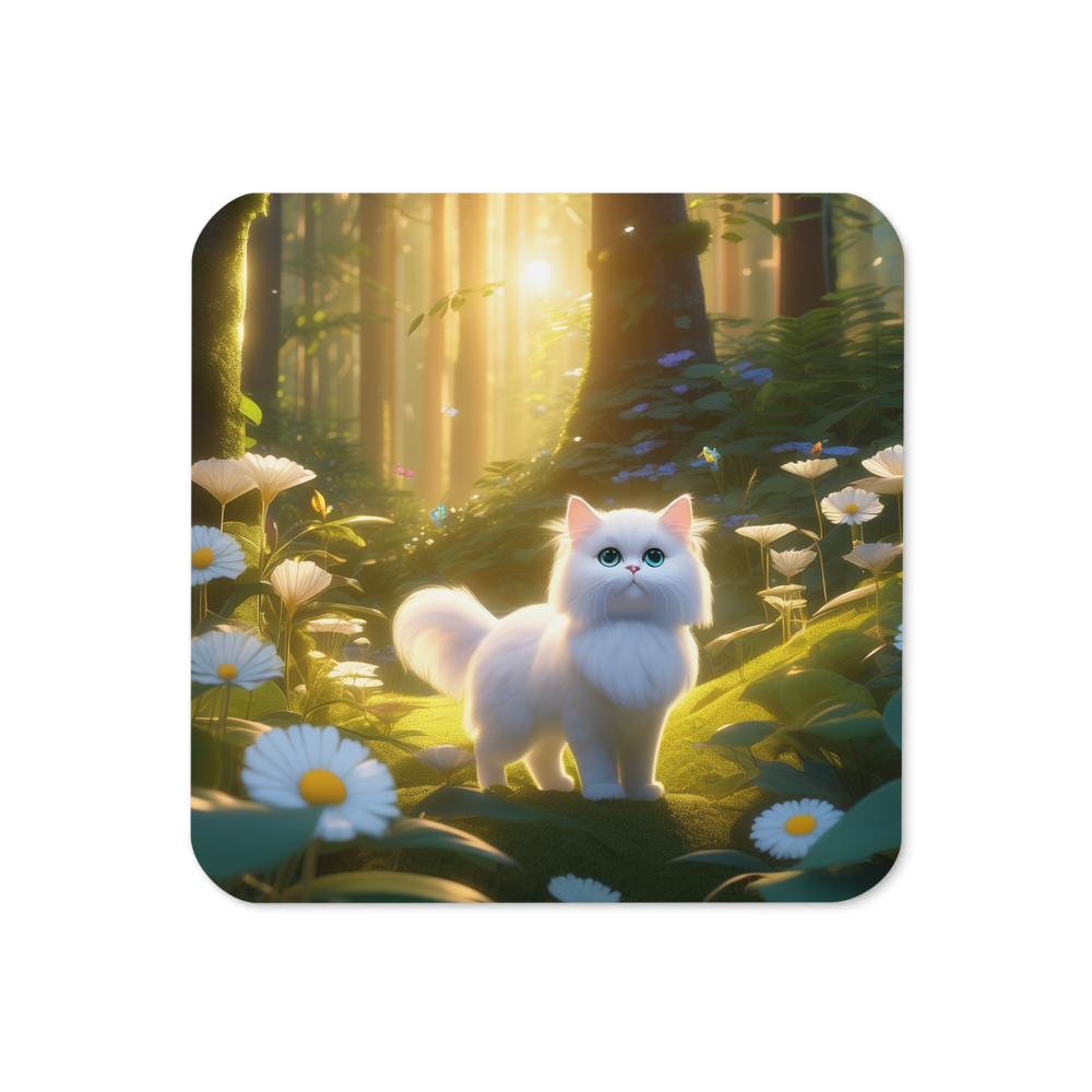 PugMug Custom White Persian Cat Coaster