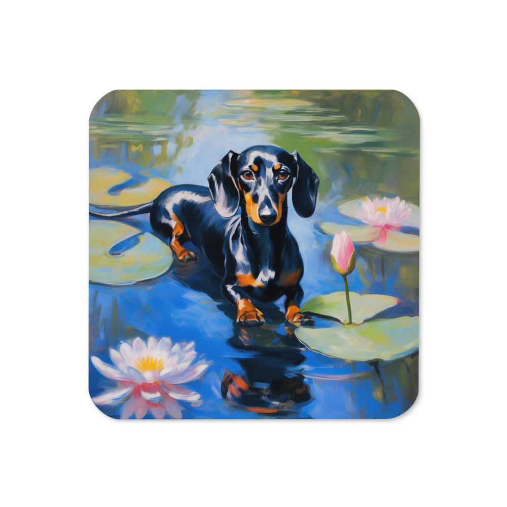 PugMug Custom Black Dachshund Coaster
