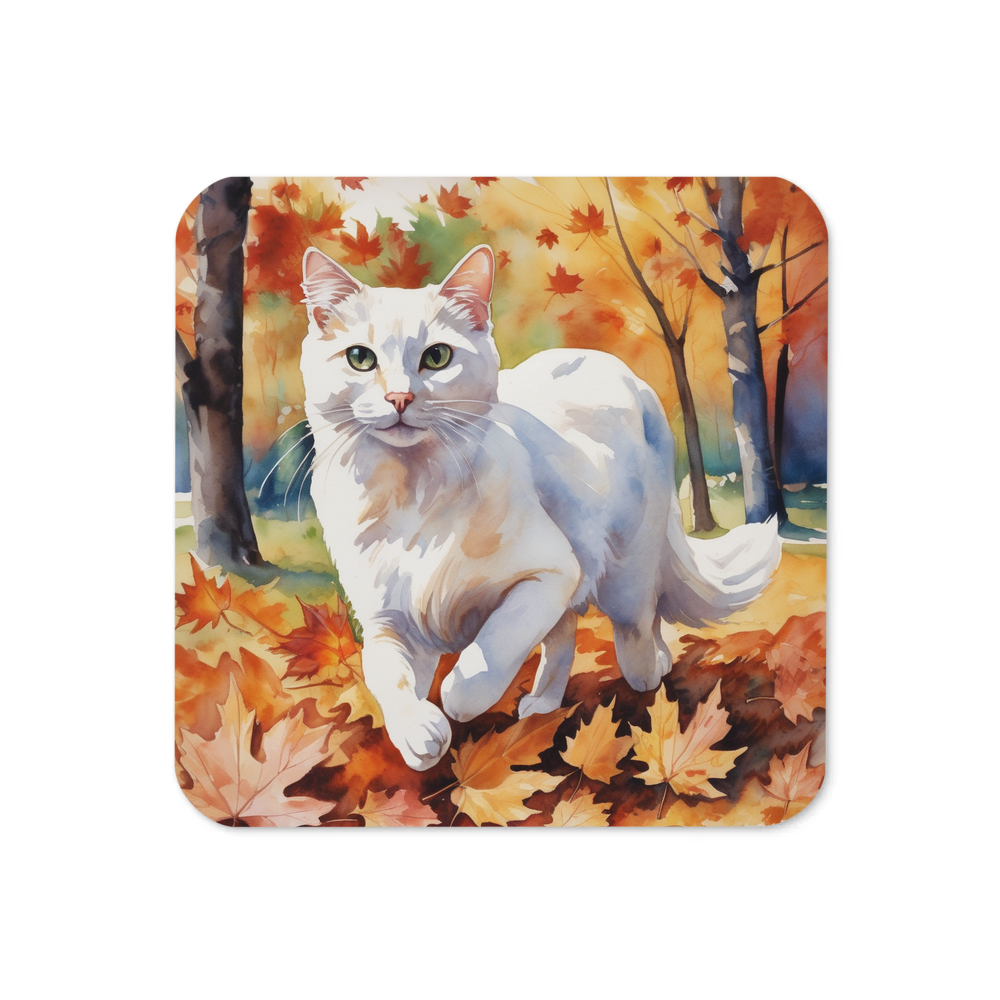 PugMug Custom White Companion Cat Coaster