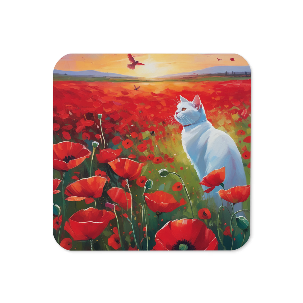 PugMug Custom White Companion Cat Coaster