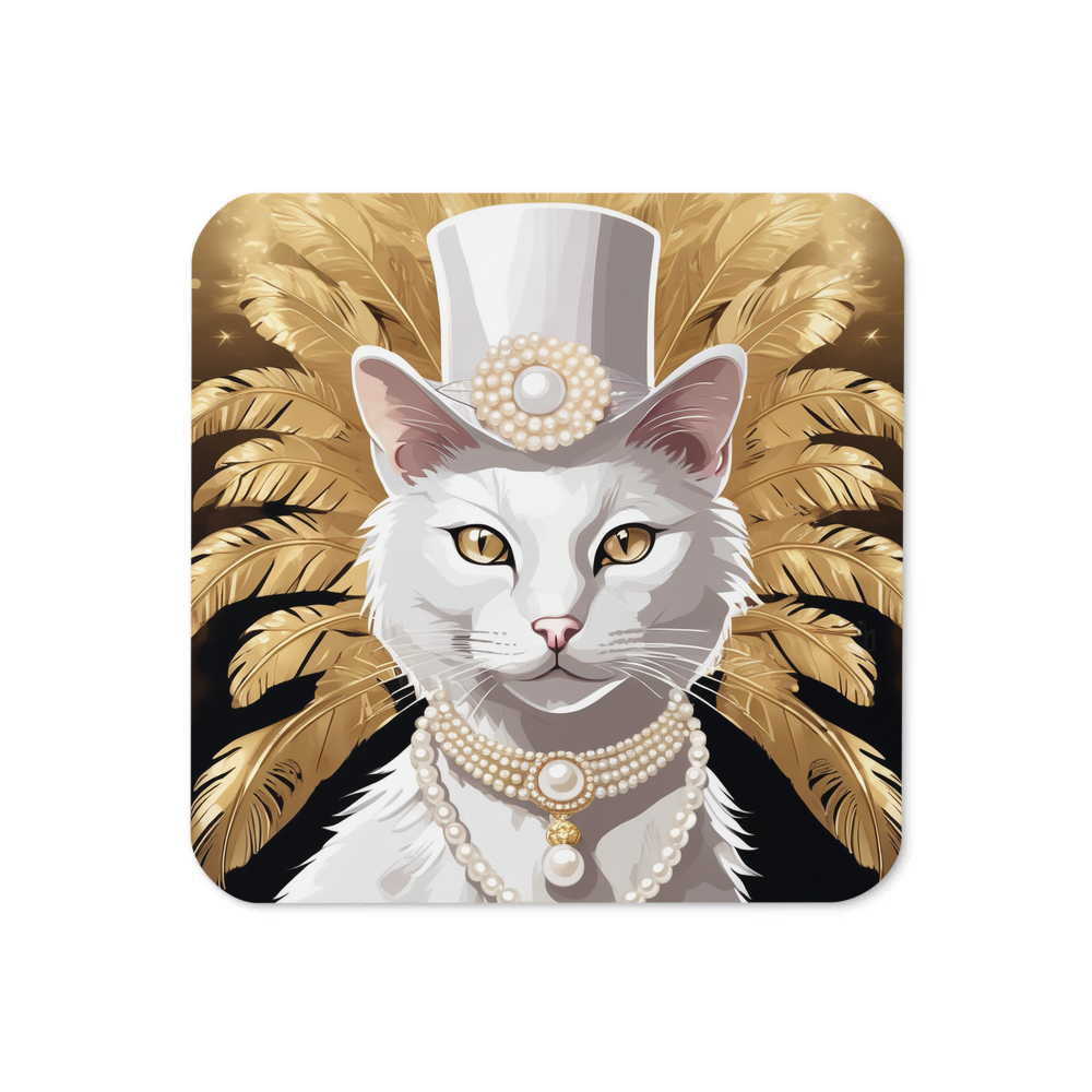 PugMug Custom White Companion Cat Coaster