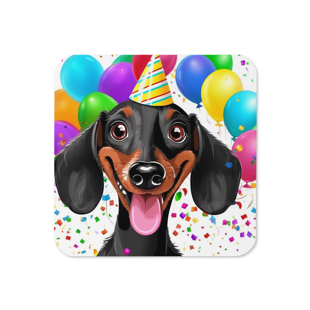 PugMug Custom Black Dachshund Coaster