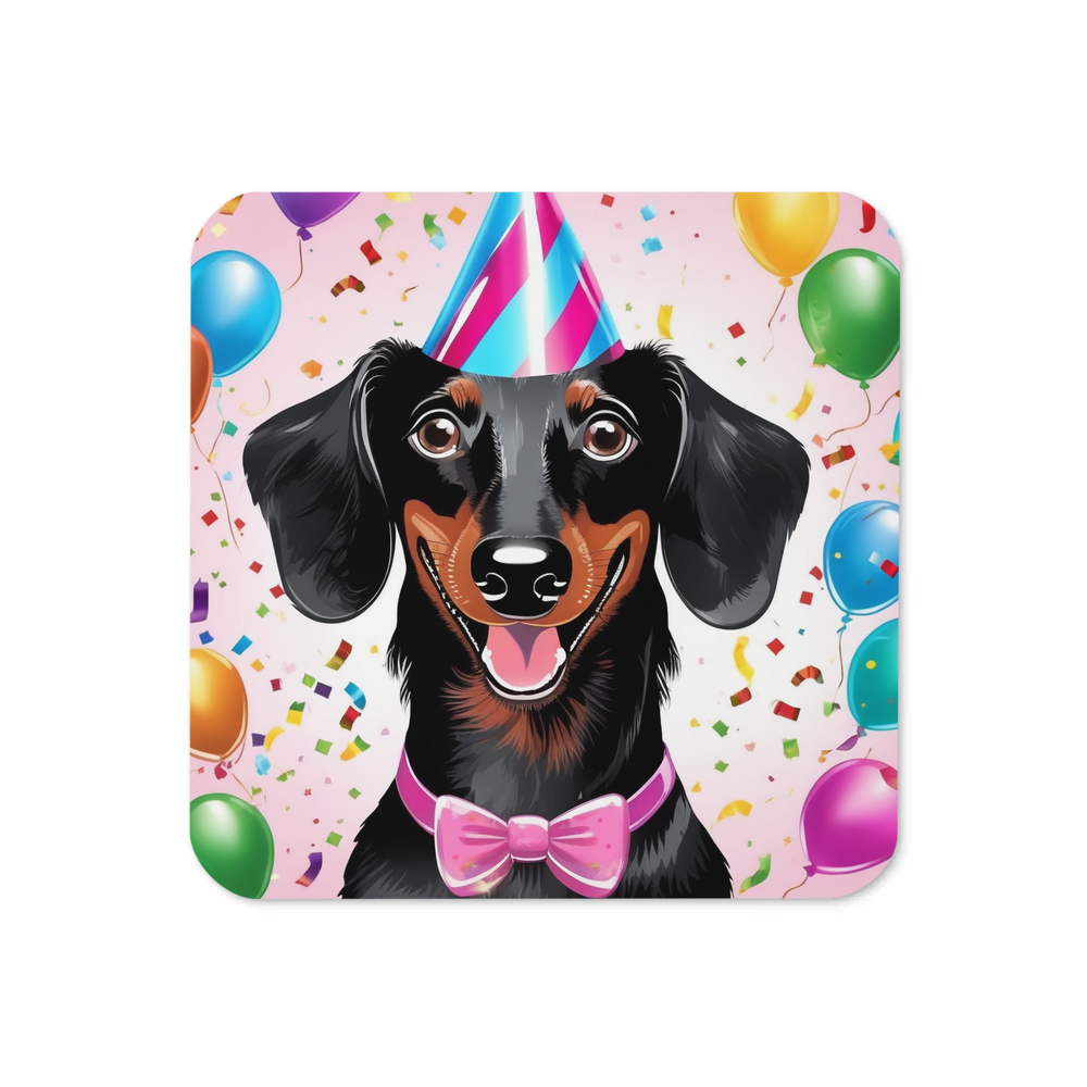 PugMug Custom Black Dachshund Coaster