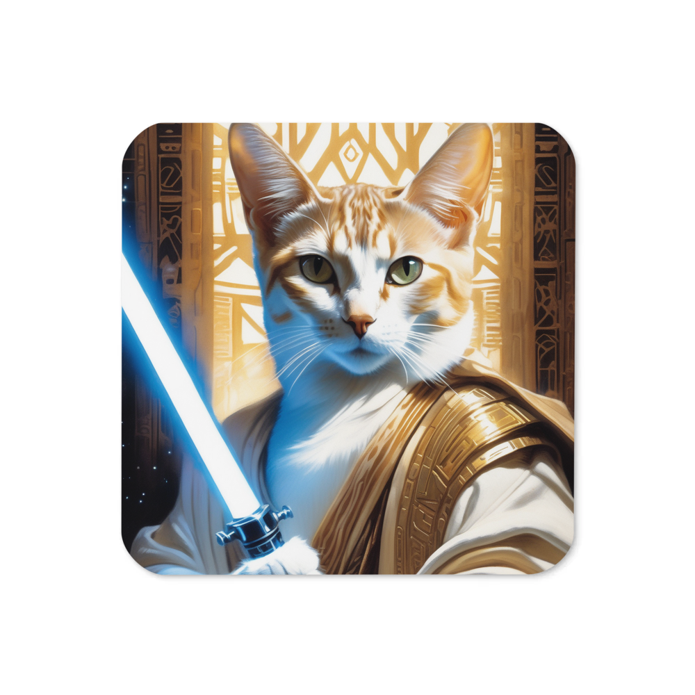 PugMug Custom White Abyssinian Cat Coaster