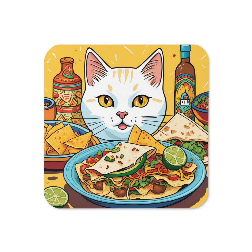 PugMug Custom White Companion Cat Coaster