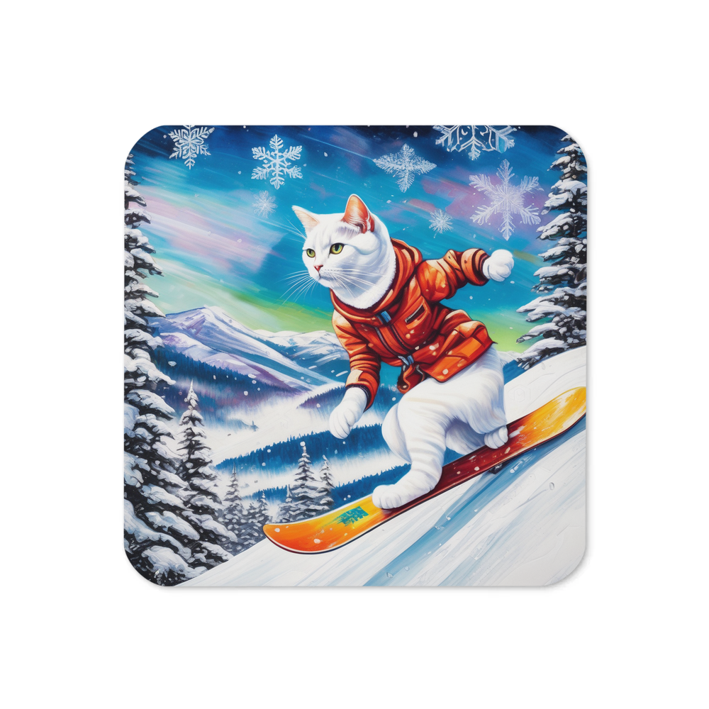 PugMug Custom White Companion Cat Coaster