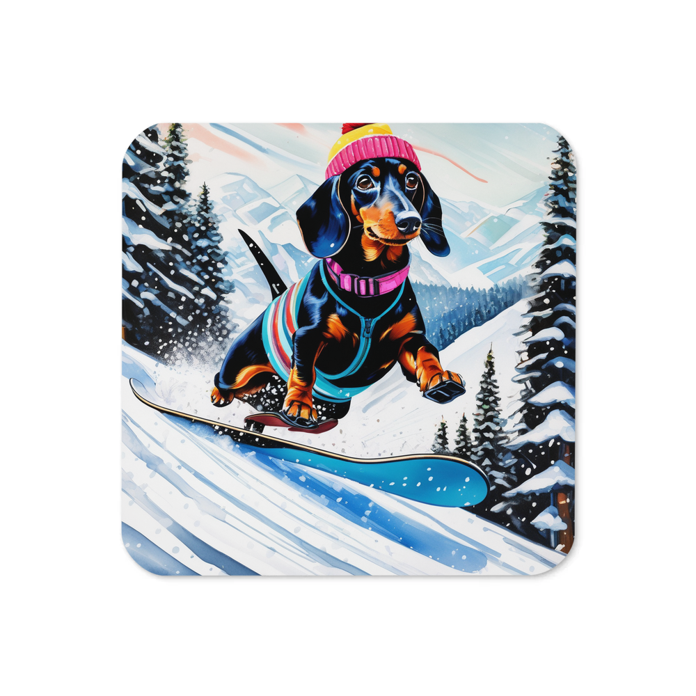 PugMug Custom Black Dachshund Coaster