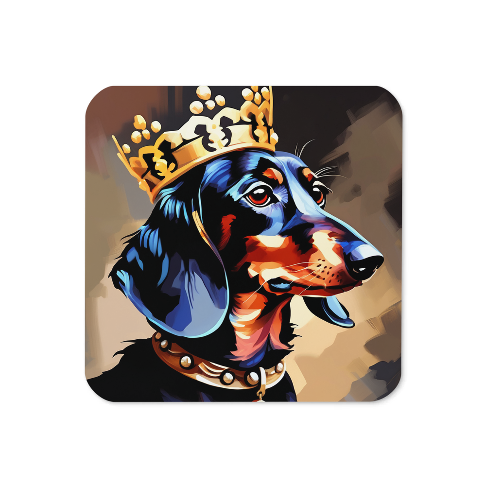 PugMug Custom Black Dachshund Coaster