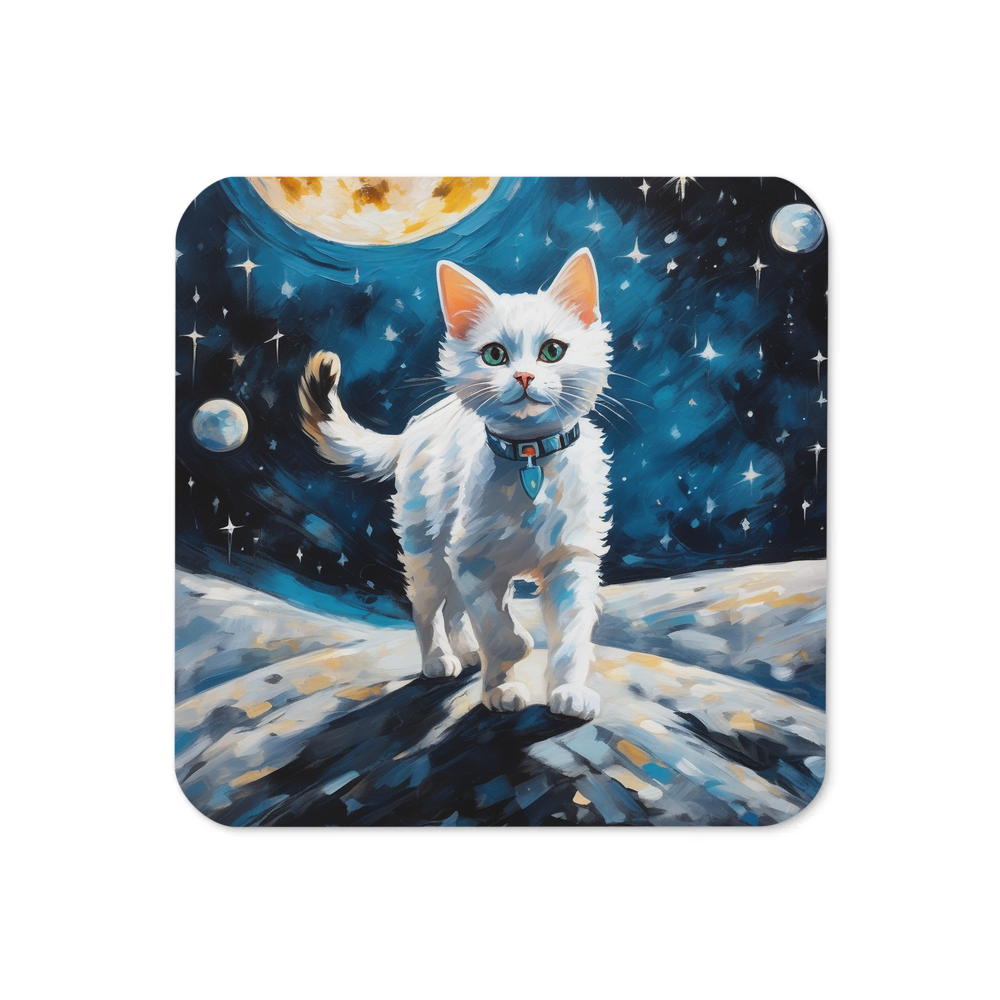 PugMug Custom White Companion Cat Coaster
