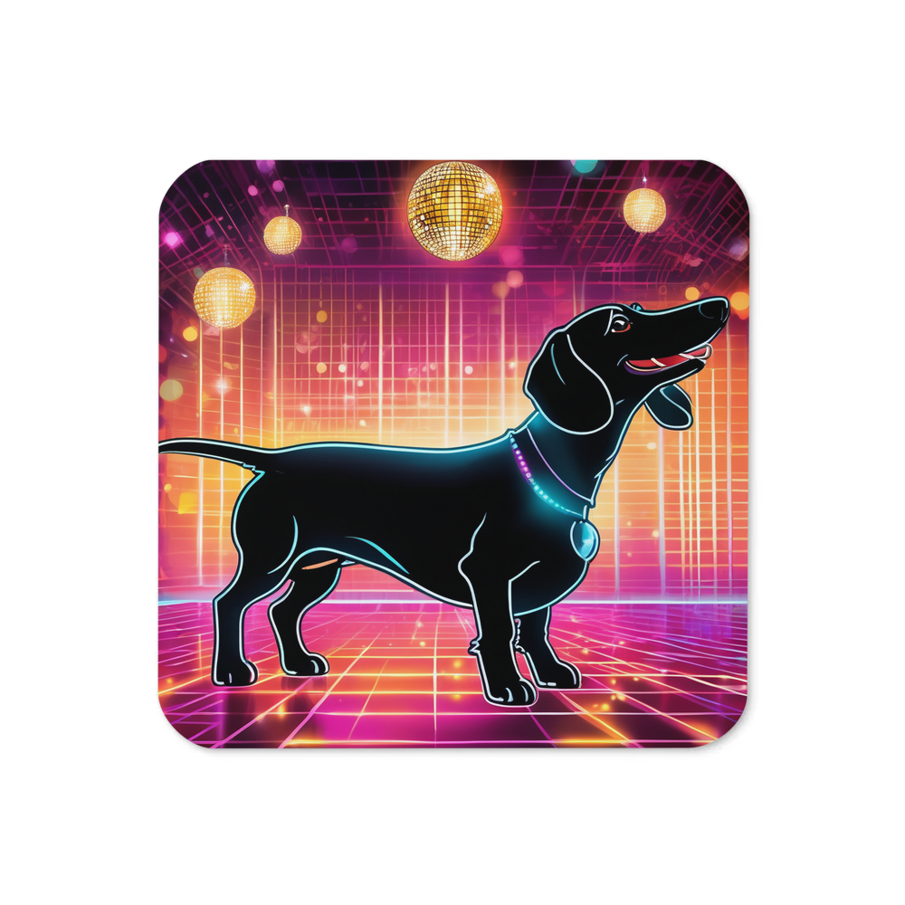 PugMug Custom Black Dachshund Coaster