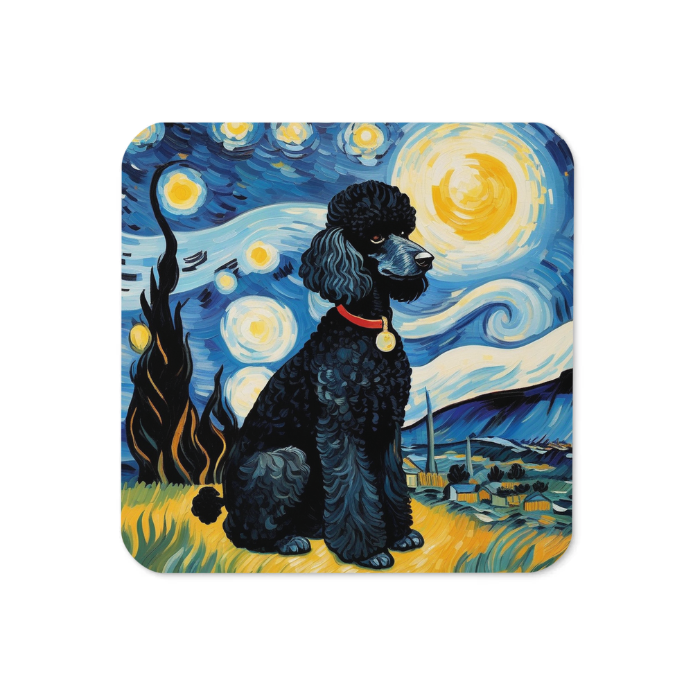 PugMug Custom Black Poodle Coaster