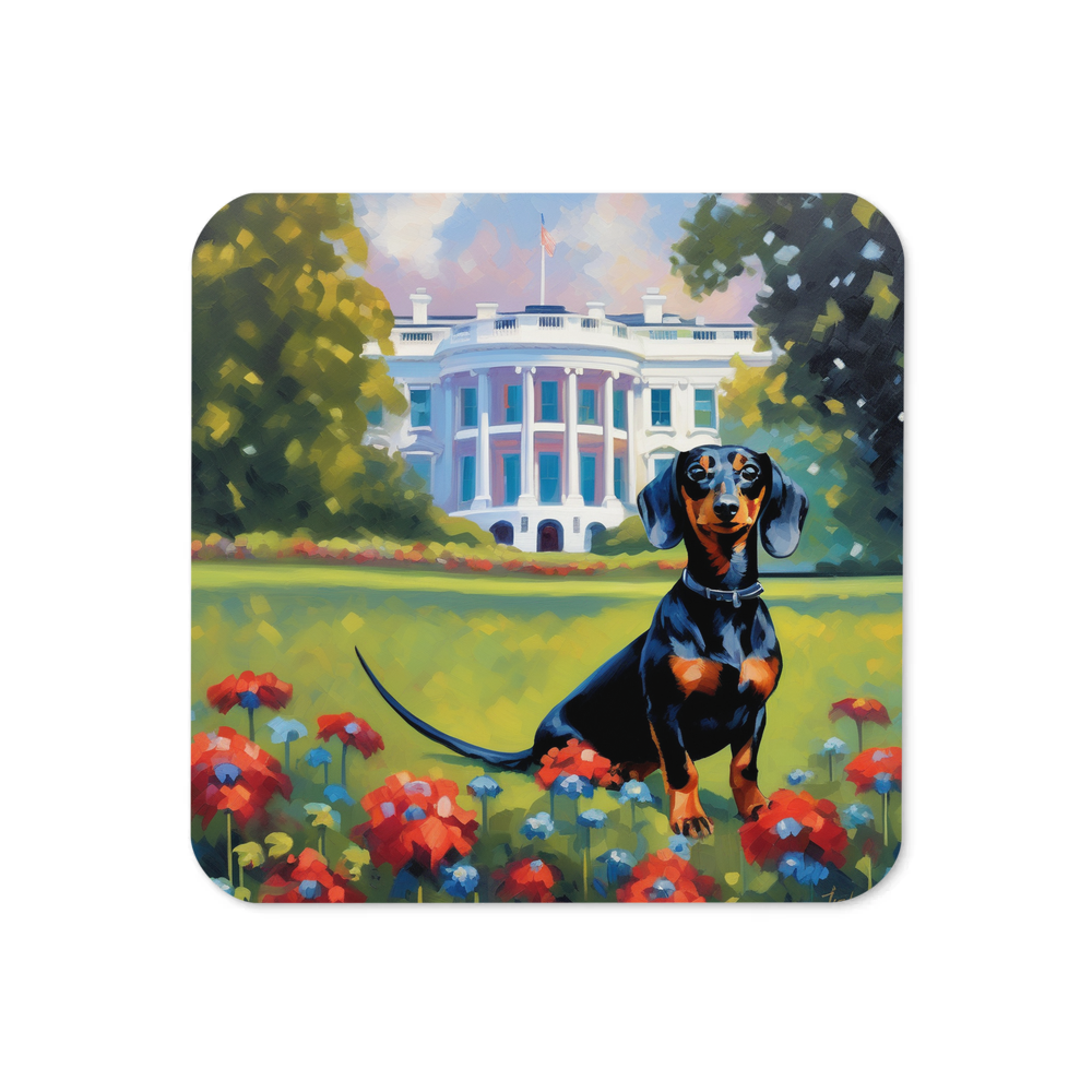 PugMug Custom Black Dachshund Coaster