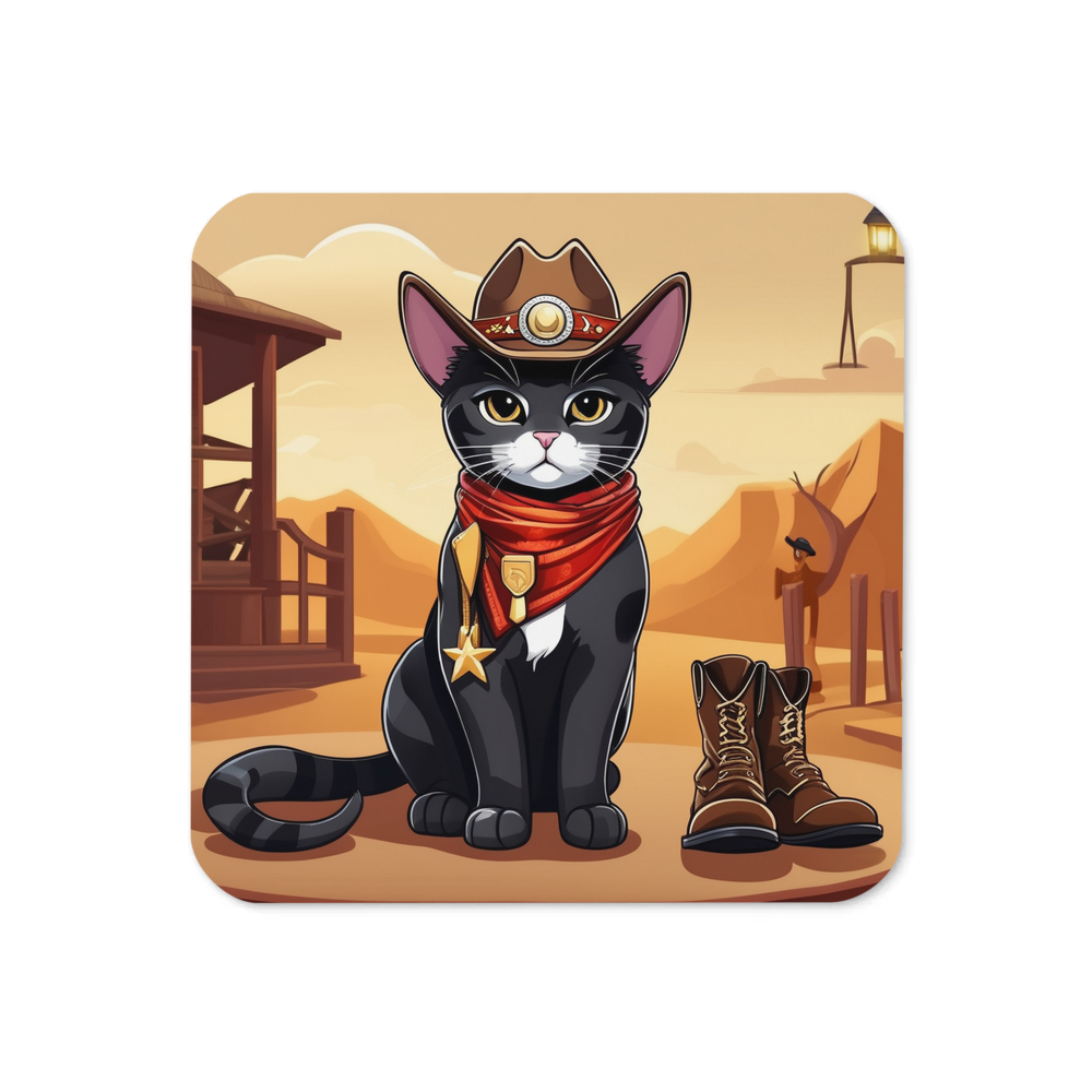 PugMug Custom Black American Shorthair Cat Coaster