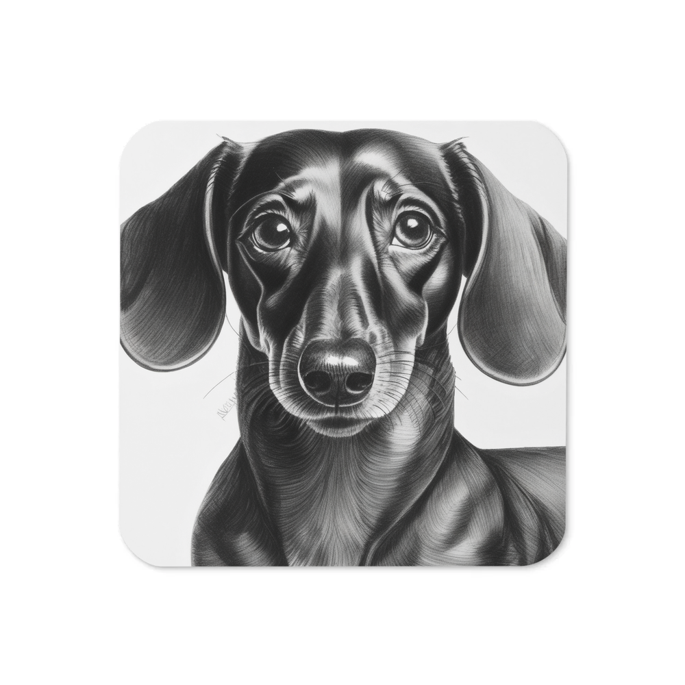 PugMug Custom Black Dachshund Coaster