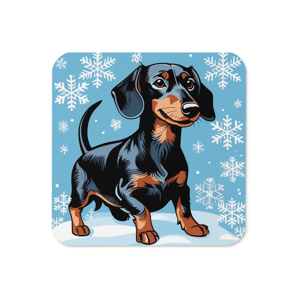 PugMug Custom Black Dachshund Coaster