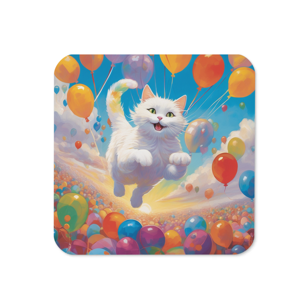 PugMug Custom White Companion Cat Coaster