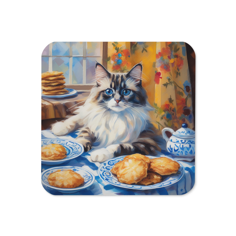 PugMug Custom Tabby Ragdoll Cat Coaster