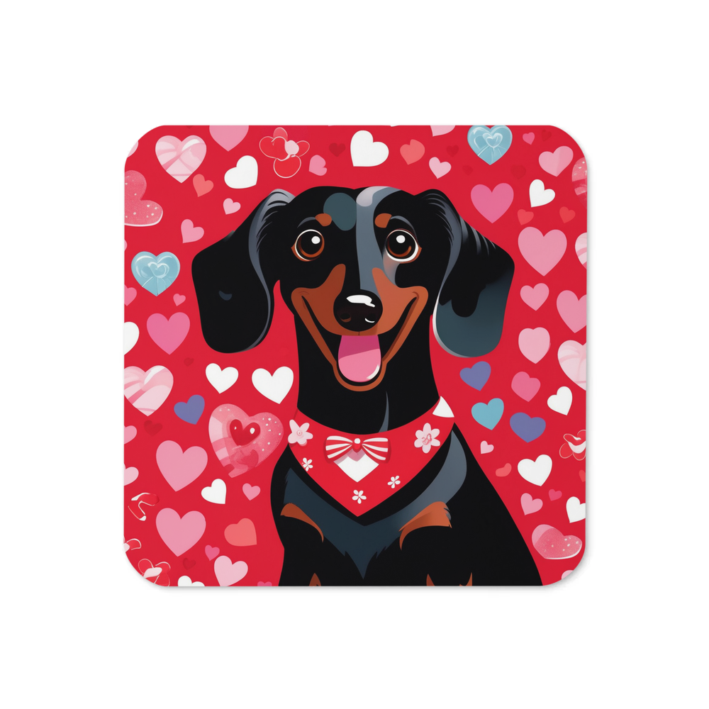 PugMug Custom Black Dachshund Coaster