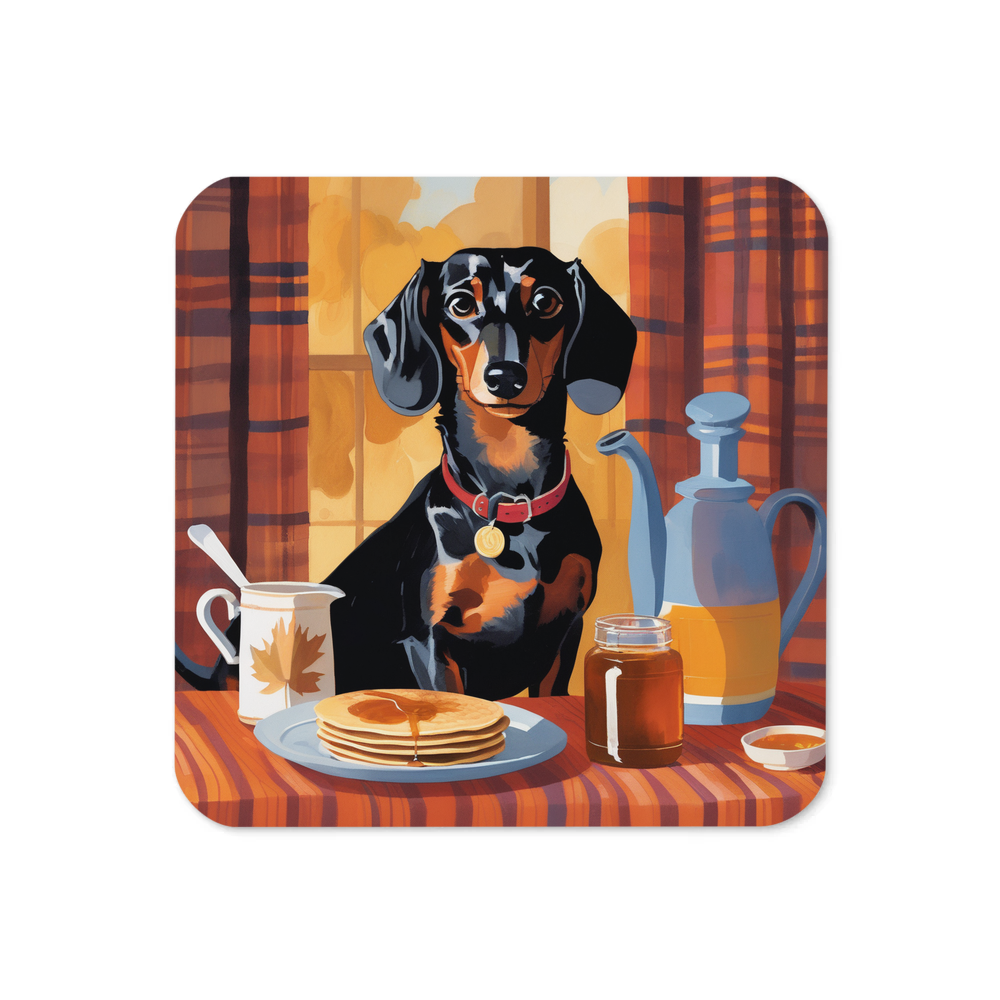 PugMug Custom Black Dachshund Coaster