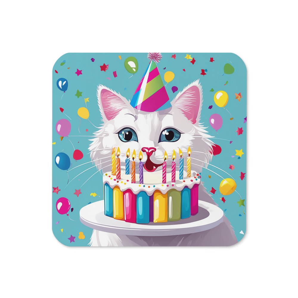 PugMug Custom White Companion Cat Coaster