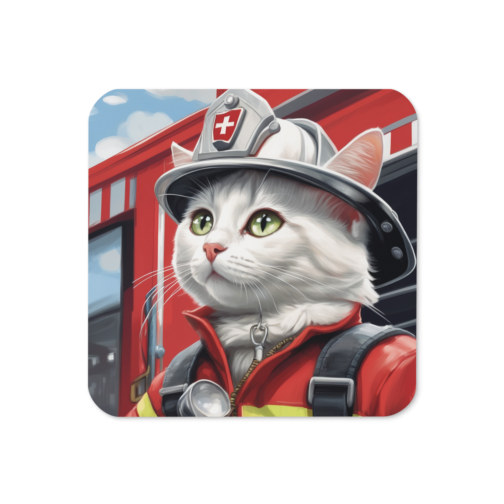 PugMug Custom White Companion Cat Coaster