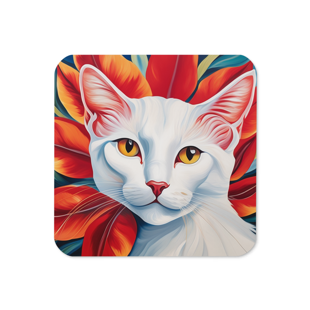 PugMug Custom White Companion Cat Coaster