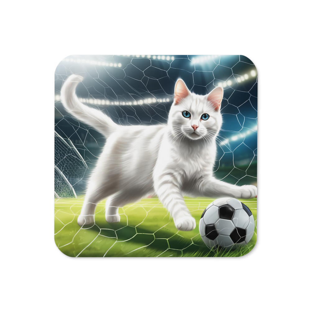 PugMug Custom White Companion Cat Coaster