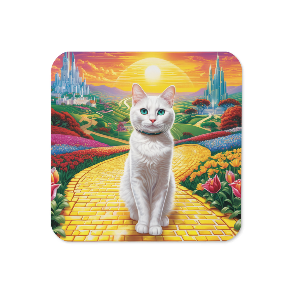 PugMug Custom White Companion Cat Coaster