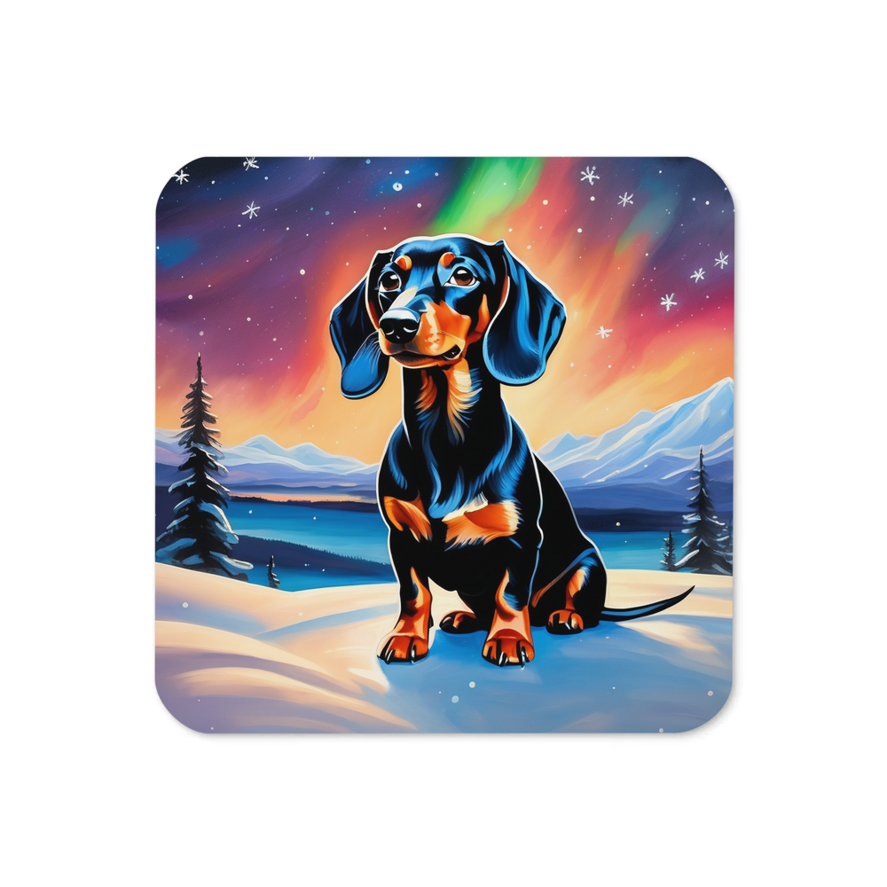 PugMug Custom Black Dachshund Coaster