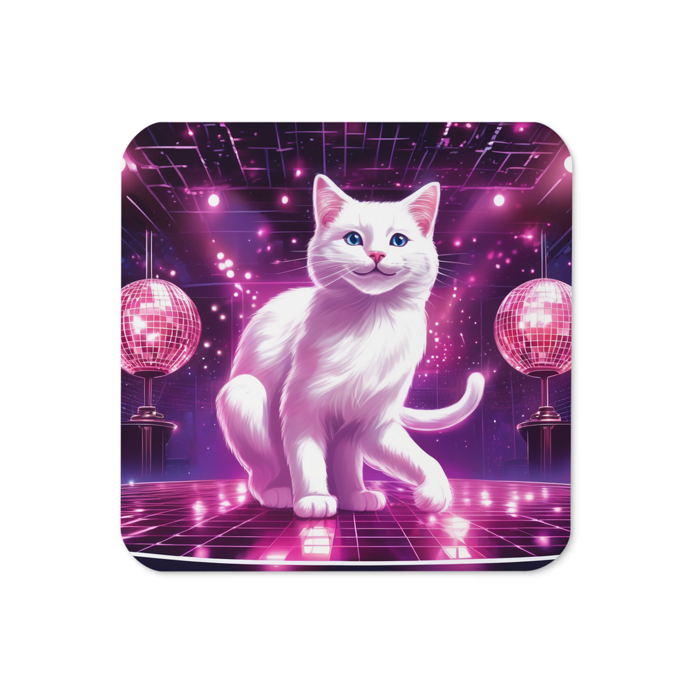 PugMug Custom White Companion Cat Coaster