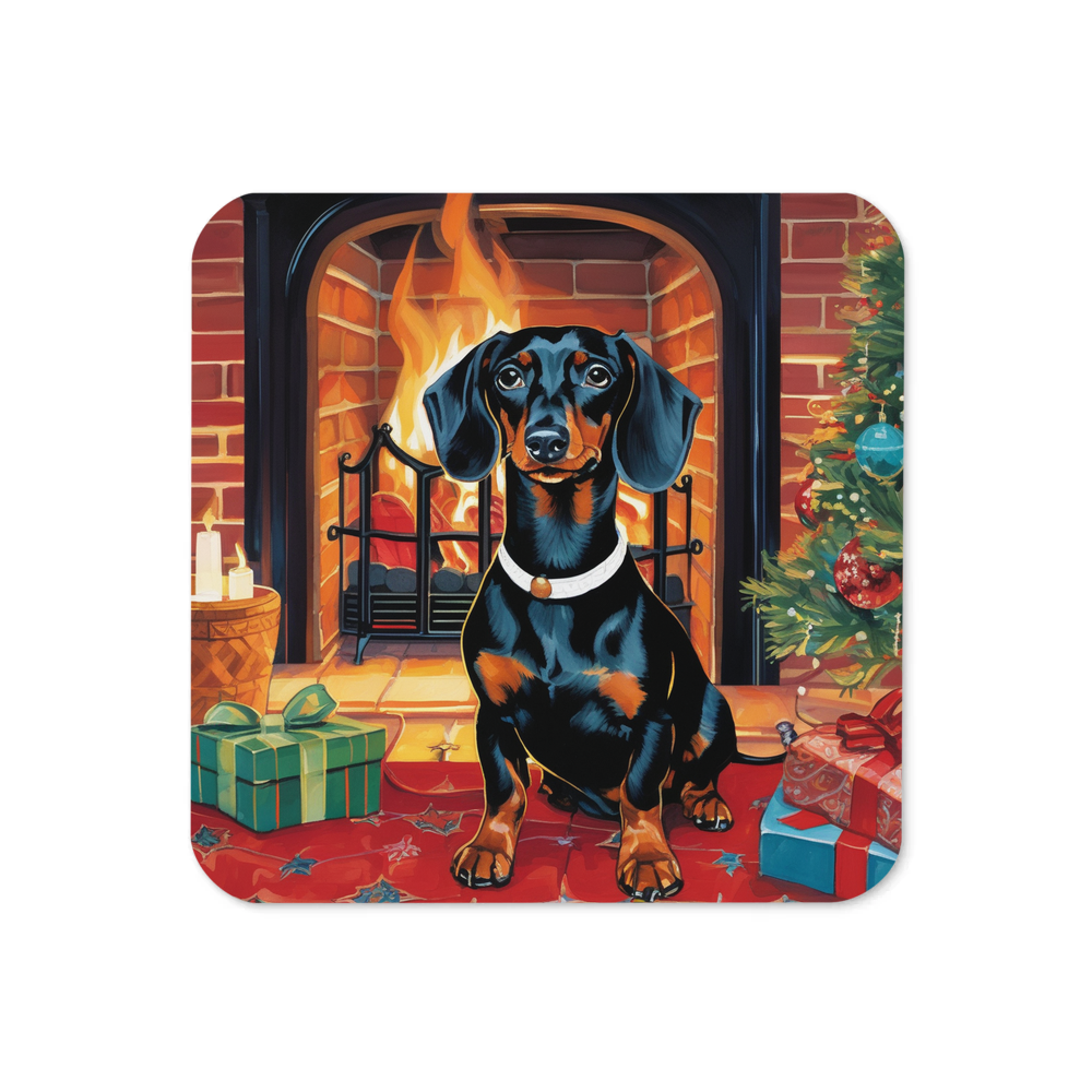 PugMug Custom Black Dachshund Coaster