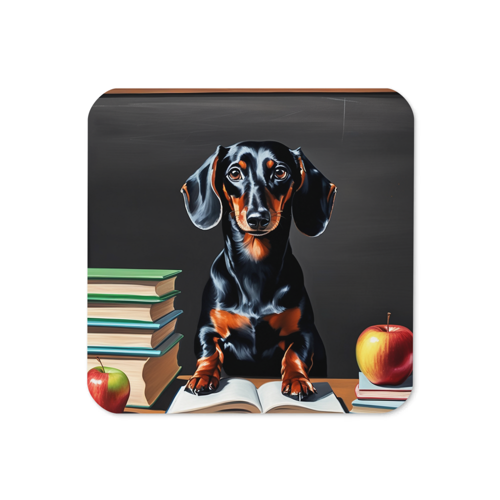 PugMug Custom Black Dachshund Coaster