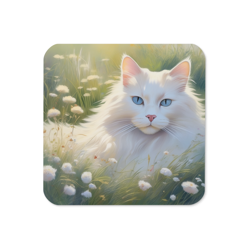 PugMug Custom White Ragdoll Cat Coaster