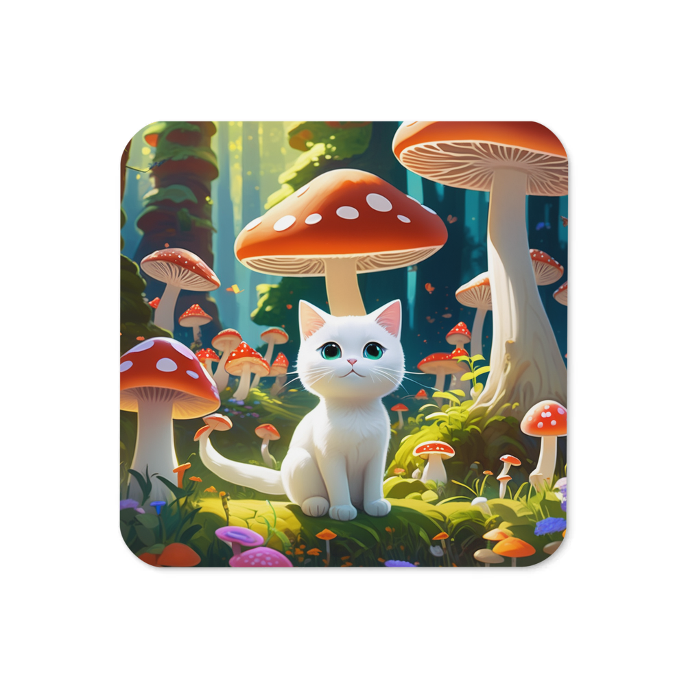 PugMug Custom White Companion Cat Coaster